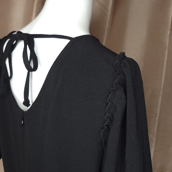 Bobeau Women's Midi Short Sleeve Dress - Size: Medium - Color: Black - Picture 3 of 9